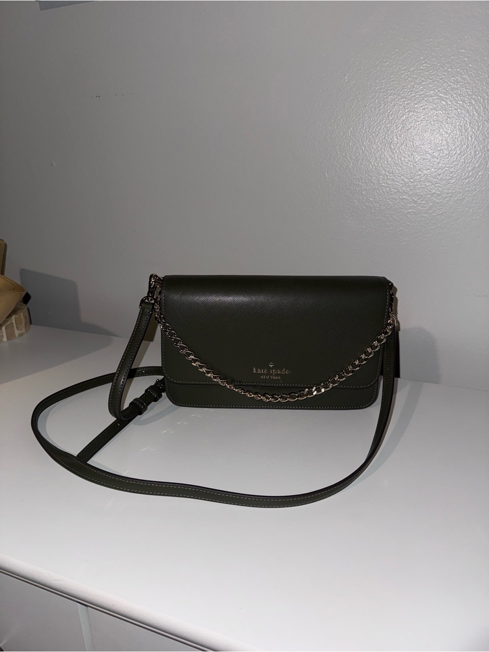 Kate Spade New York Olive Leather Crossbody Bag